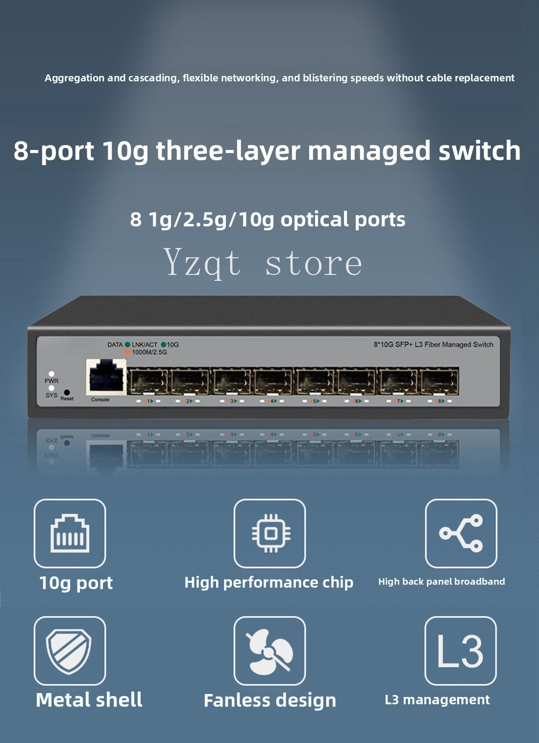 Sakelar Ethernet 10 Gigabit 8- - Sfp+ 10G Managed Switch 8 Port ulasan dan harga